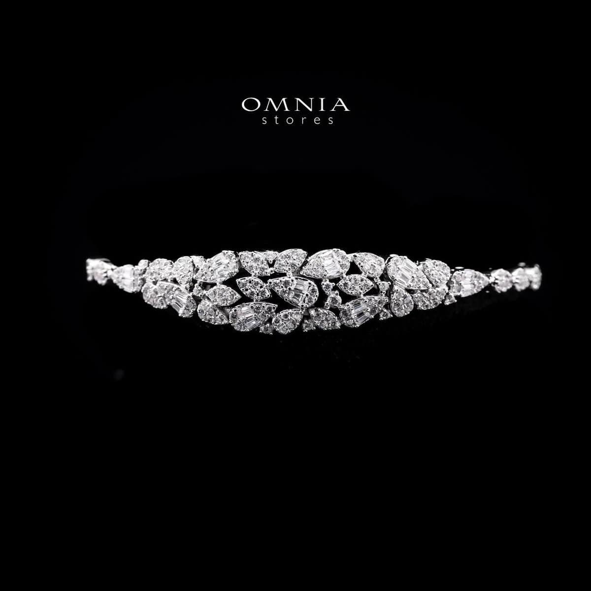 Omnia Alina White Bridal Full Set in High Quality Zircon Stone Rhodium Plated - OMNIASTORES KSA