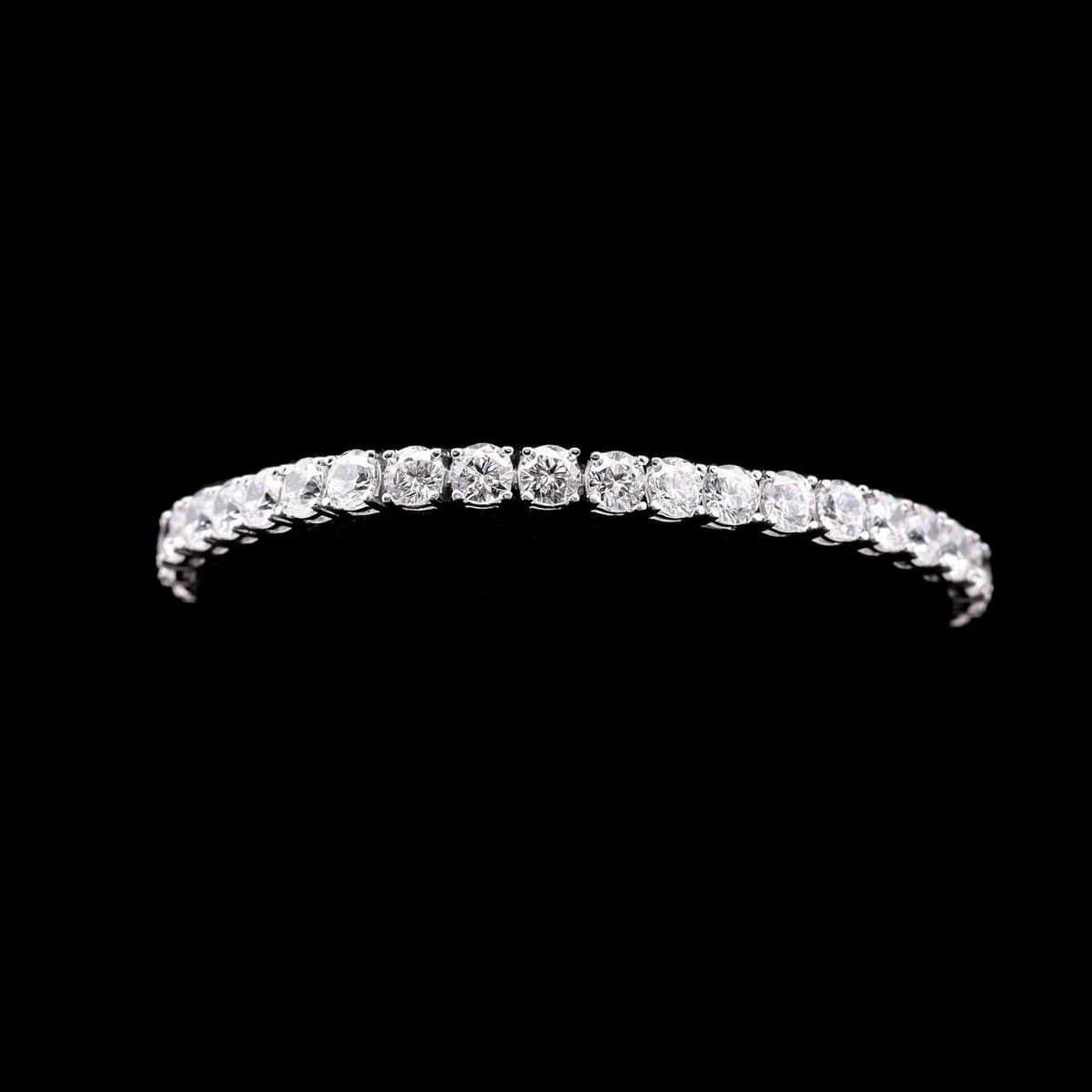 Omnia Imani White Radiant-Cut Tennis Bracelet 3.5mm in 925 Silver with Simulated Diamonds - OMNIASTORES UAE