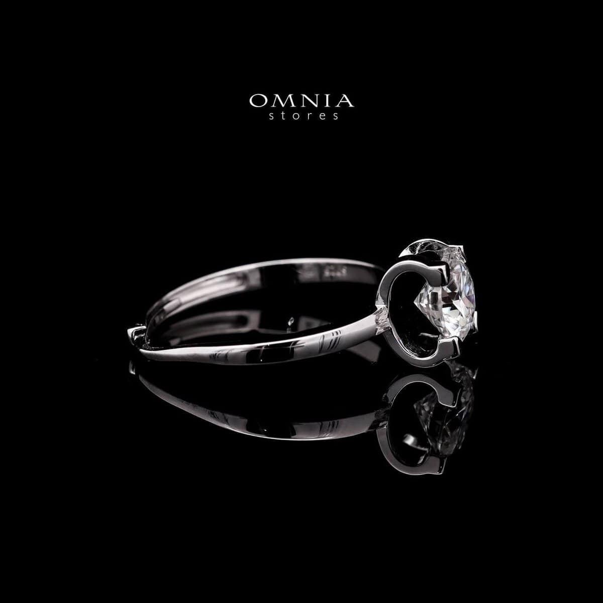 Omnia Square Prong Solitaire Ring in 925 Sterling Silver with High-Quality Iced Cut Stone - OMNIASTORES UAE