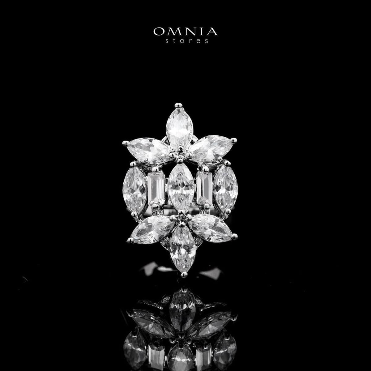 Omnia Soheila White Luxury Bridal Full Set with Emerald and Pear-Cut High-Quality Simulated Diamonds Rhodium Plated - OMNIASTORES KSA
