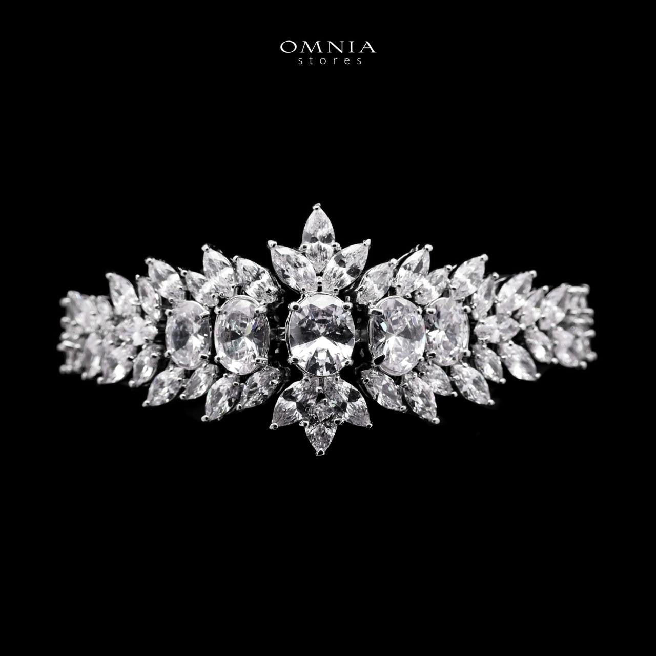 Omnia Buthaina Pure White Luxury Bridal Full Set High Quality Simulated Diamonds - OMNIASTORES KSA