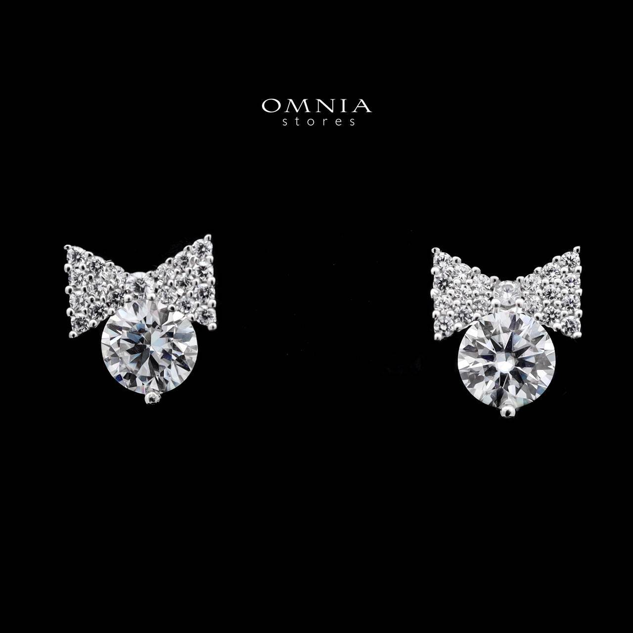 Omnia Nola White Earrings in 92.5 Silver with High-Quality Moissanite Stones - OMNIASTORES KSA