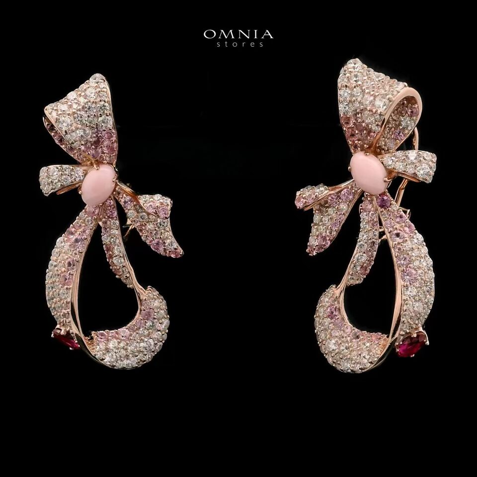 Omnia Aleen Clip Earrings 92.5 Silver High Quality Simulated Diamonds