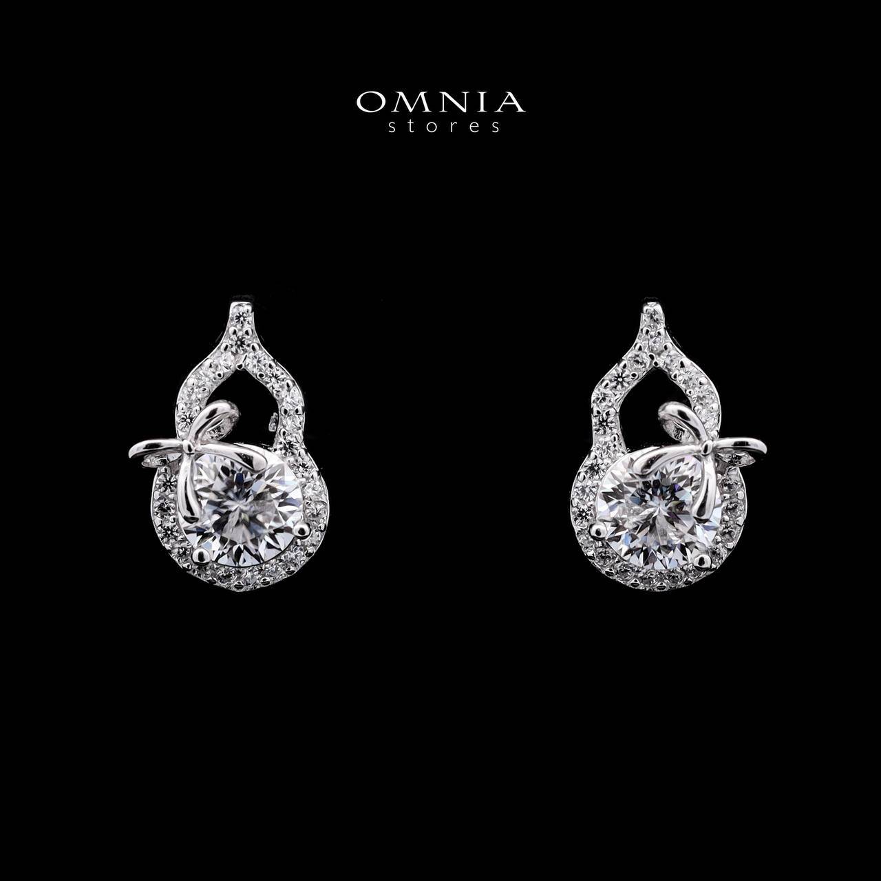 Omnia Amal White Earrings in 92.5 Silver with High-Quality Moissanite Stones - OMNIASTORES UAE
