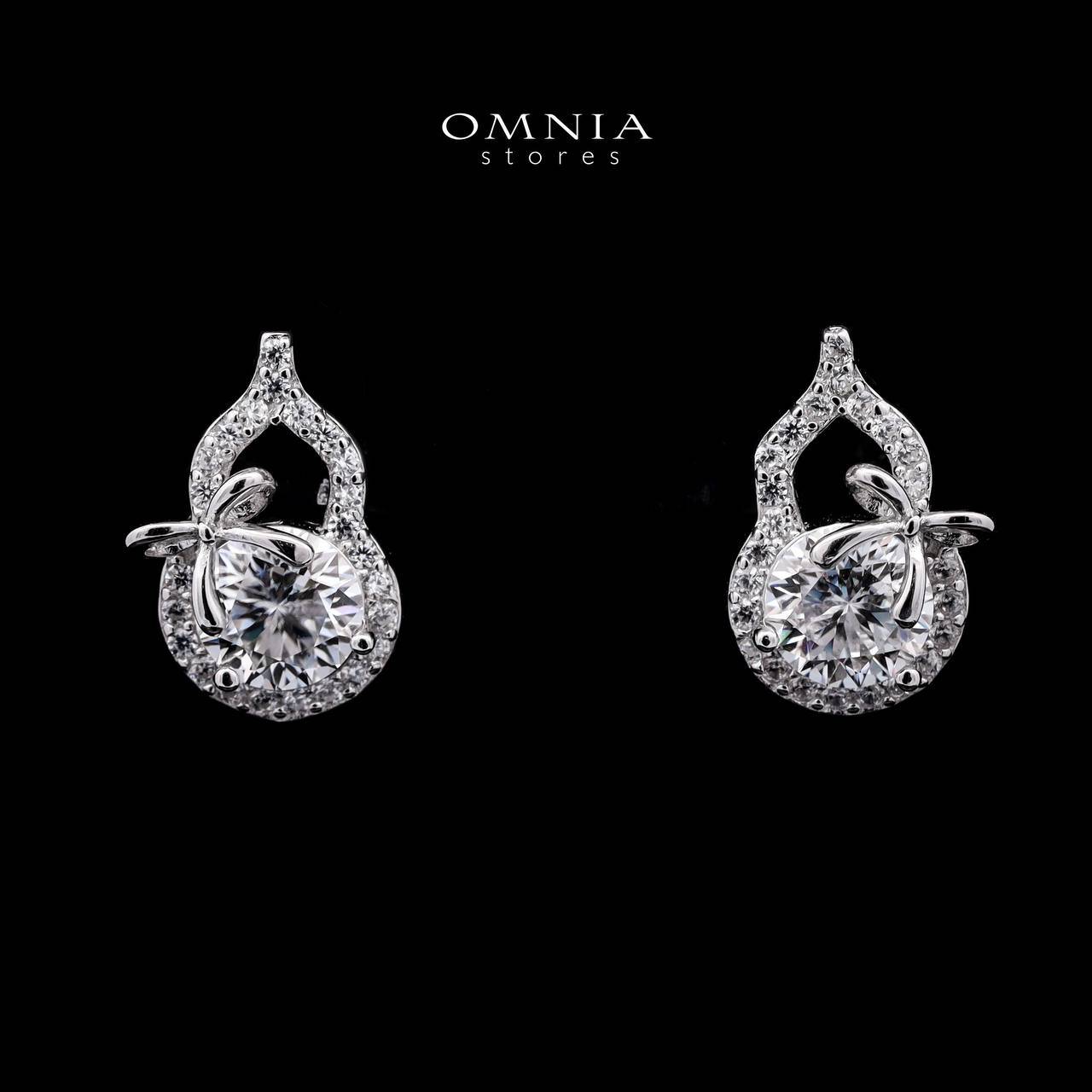 Omnia Amal White Earrings in 92.5 Silver with High-Quality Moissanite Stones - OMNIASTORES UAE
