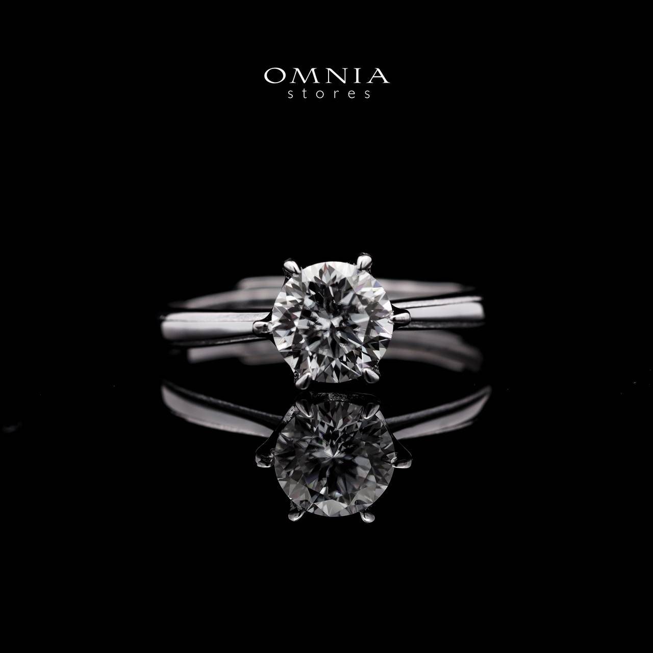 Omnia Mariam White Ring 92.5 Silver in High Quality Iced Cut Stone - OMNIASTORES UAE