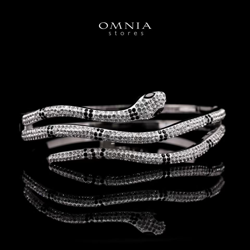 Omnia Areej Gold-Plated Copper Bangle with High-Quality Simulated Diamonds - OMNIASTORES KSA