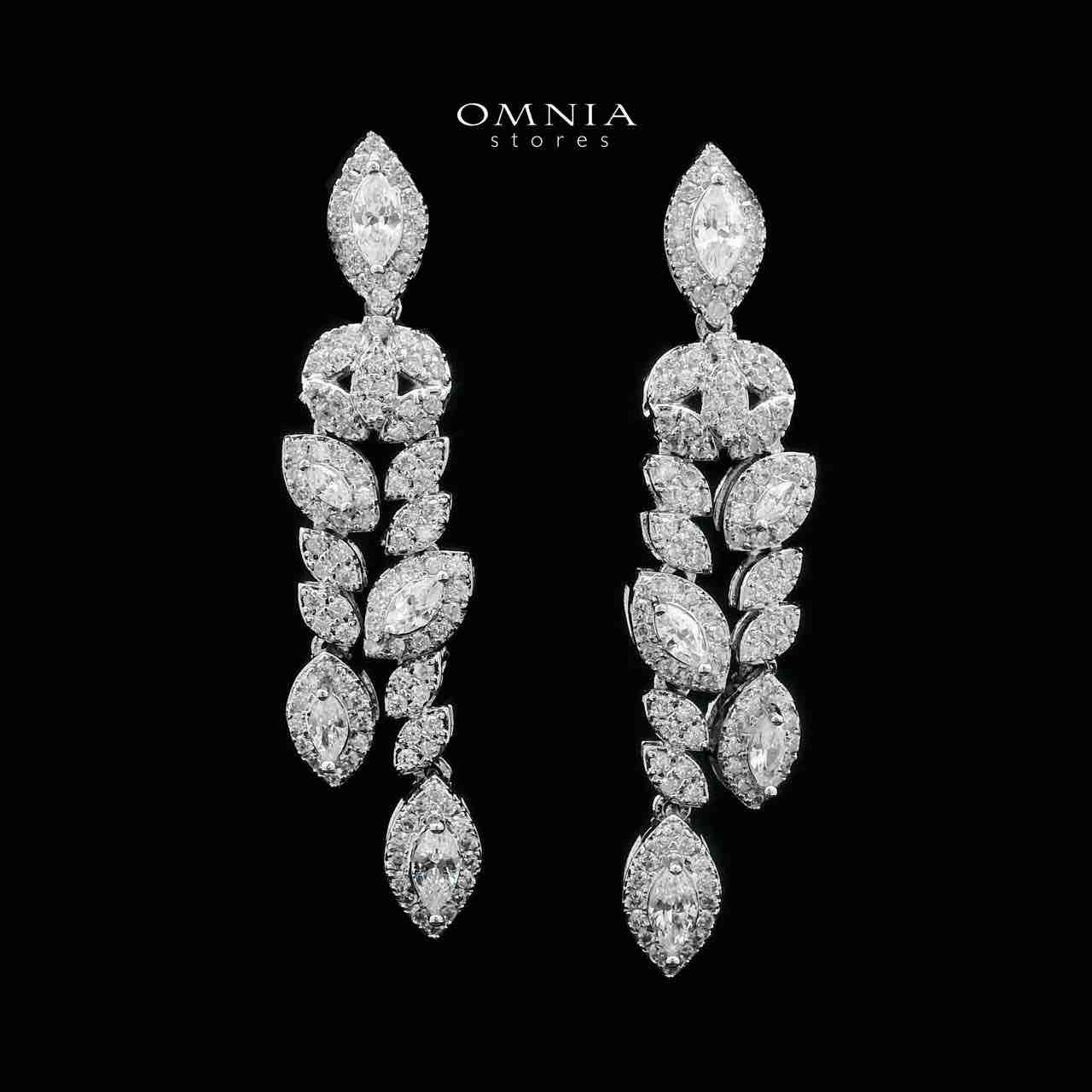 Omnia Nada White Bridal Full Set in High Quality Zircon Stone Rhodium Plated