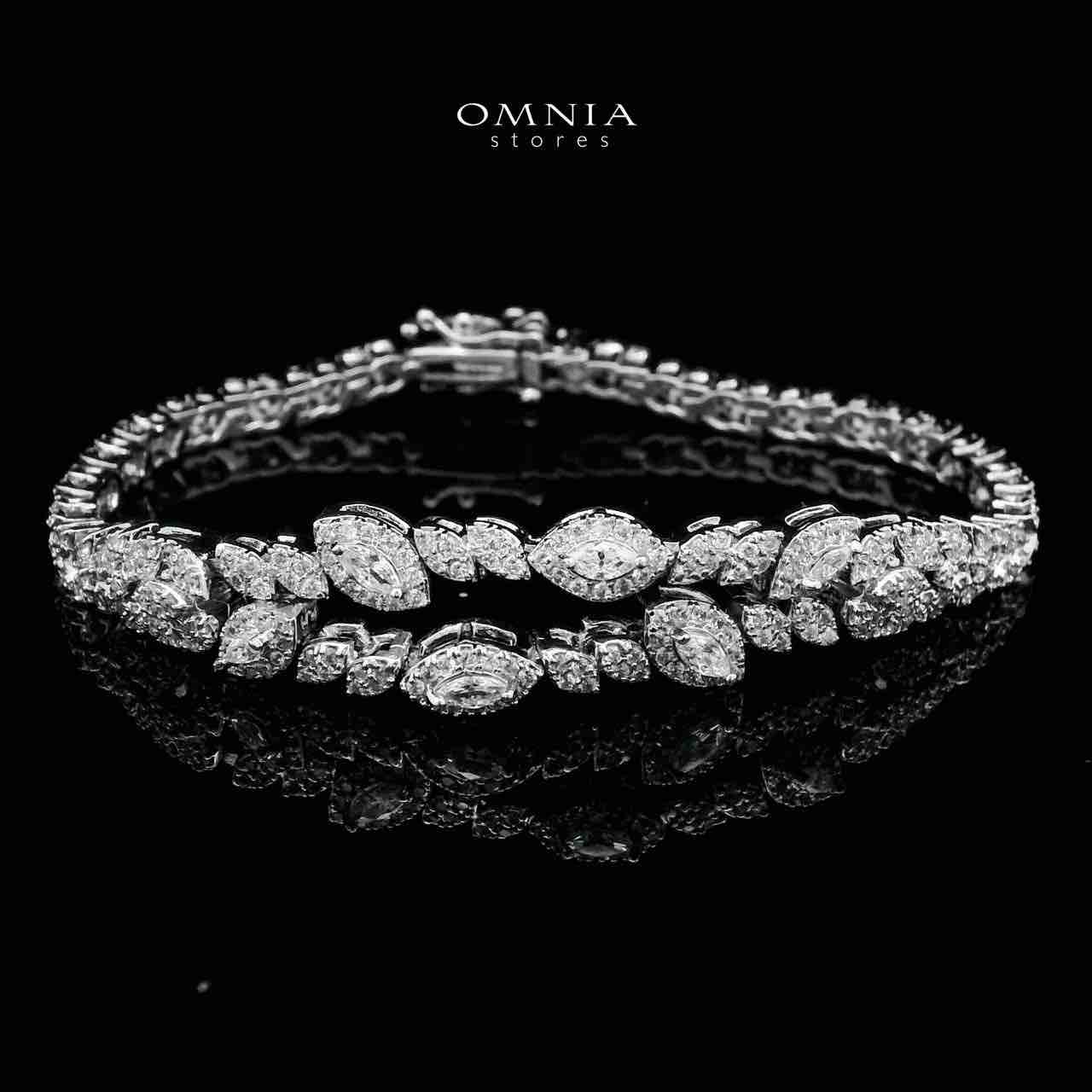 Omnia Nada White Bridal Full Set in High Quality Zircon Stone Rhodium Plated