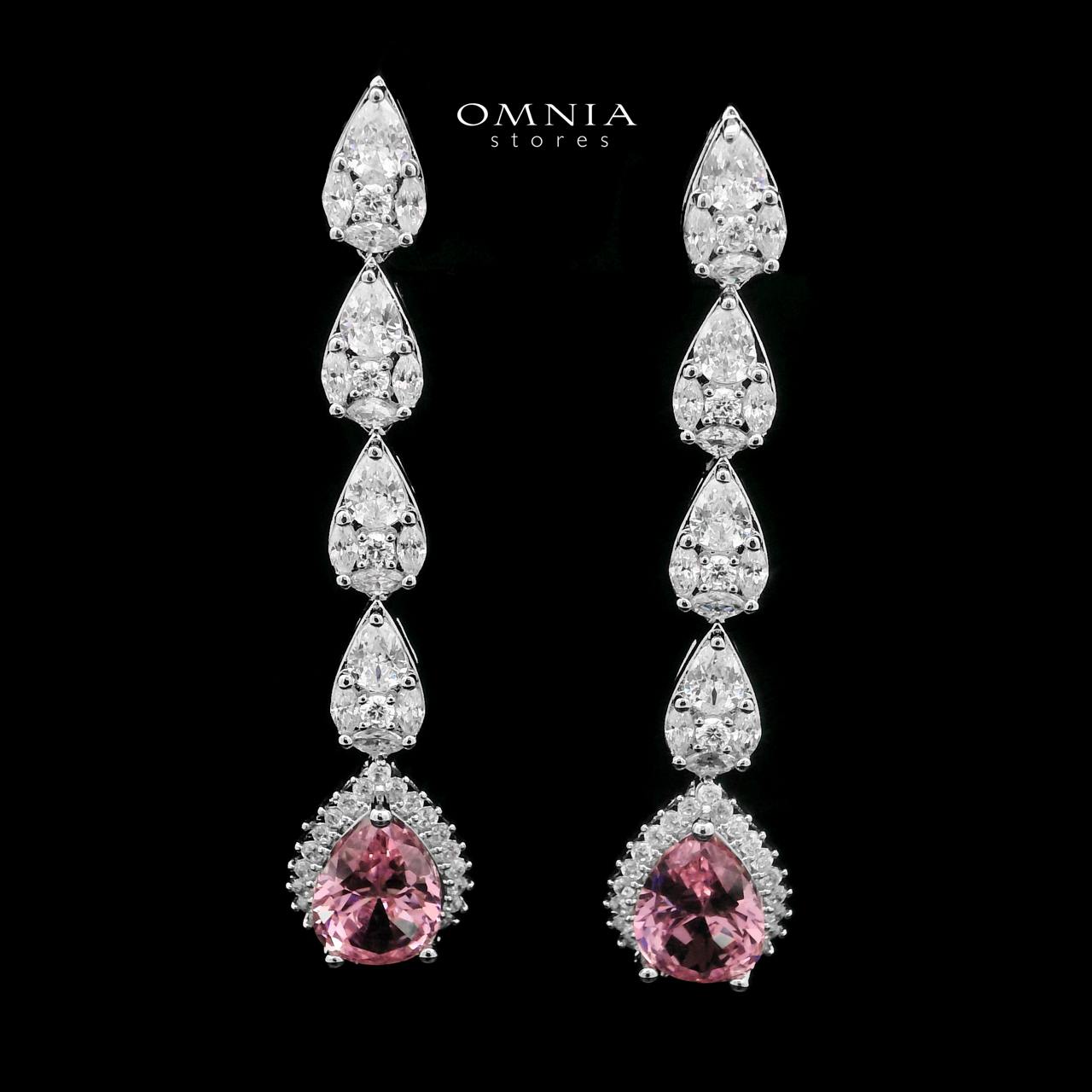 Omnia Radya Pink Bridal Full Set in High Quality Zircon Stone Rhodium Plated - OMNIASTORES KSA