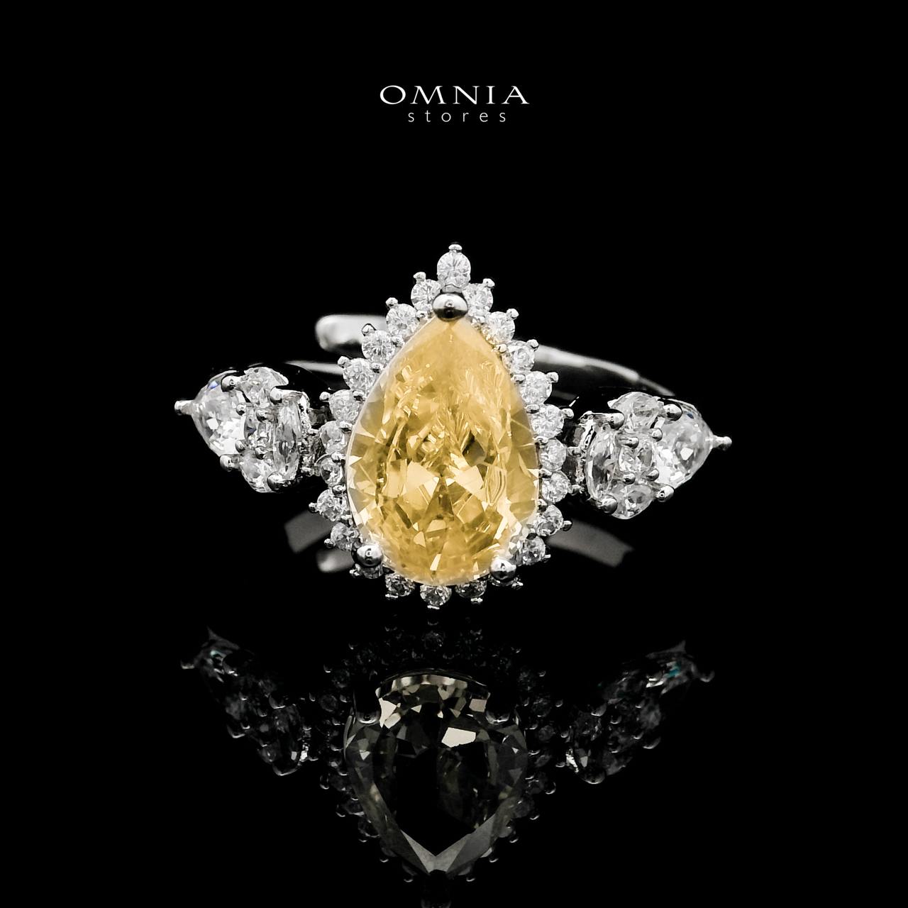 Omnia Radya Yellow Bridal Full Set in High Quality Zircon Stone Rhodium Plated - OMNIASTORES KSA