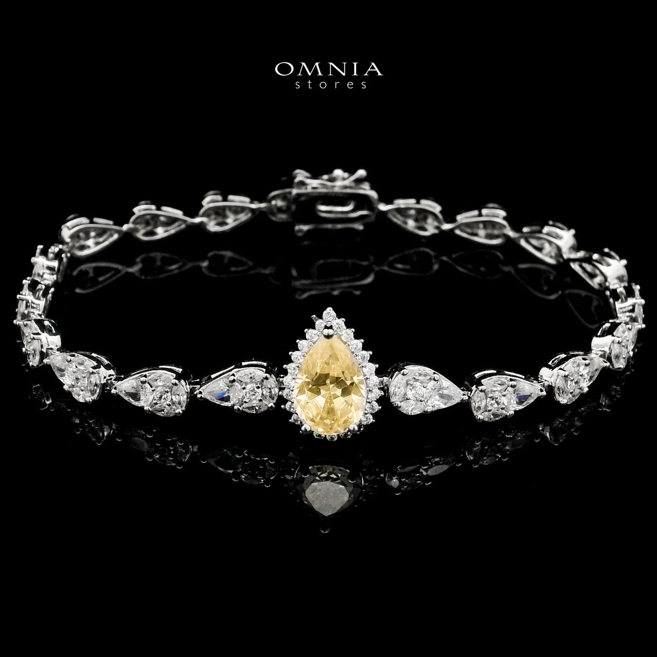 Omnia Radya Yellow Bridal Full Set in High Quality Zircon Stone Rhodium Plated - OMNIASTORES KSA