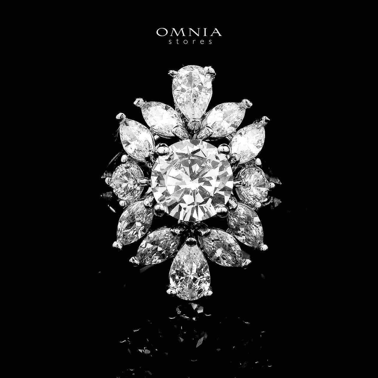 Omnia Nareen White Luxury Bridal Full Set in High Quality Zircon Stone Rhodium Plated - OMNIASTORES KSA