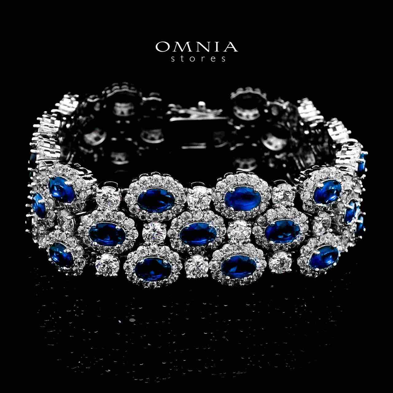 Omnia Viviana Blue Bracelet in High Quality Zircon Stone in Tarnish Resistant Plating