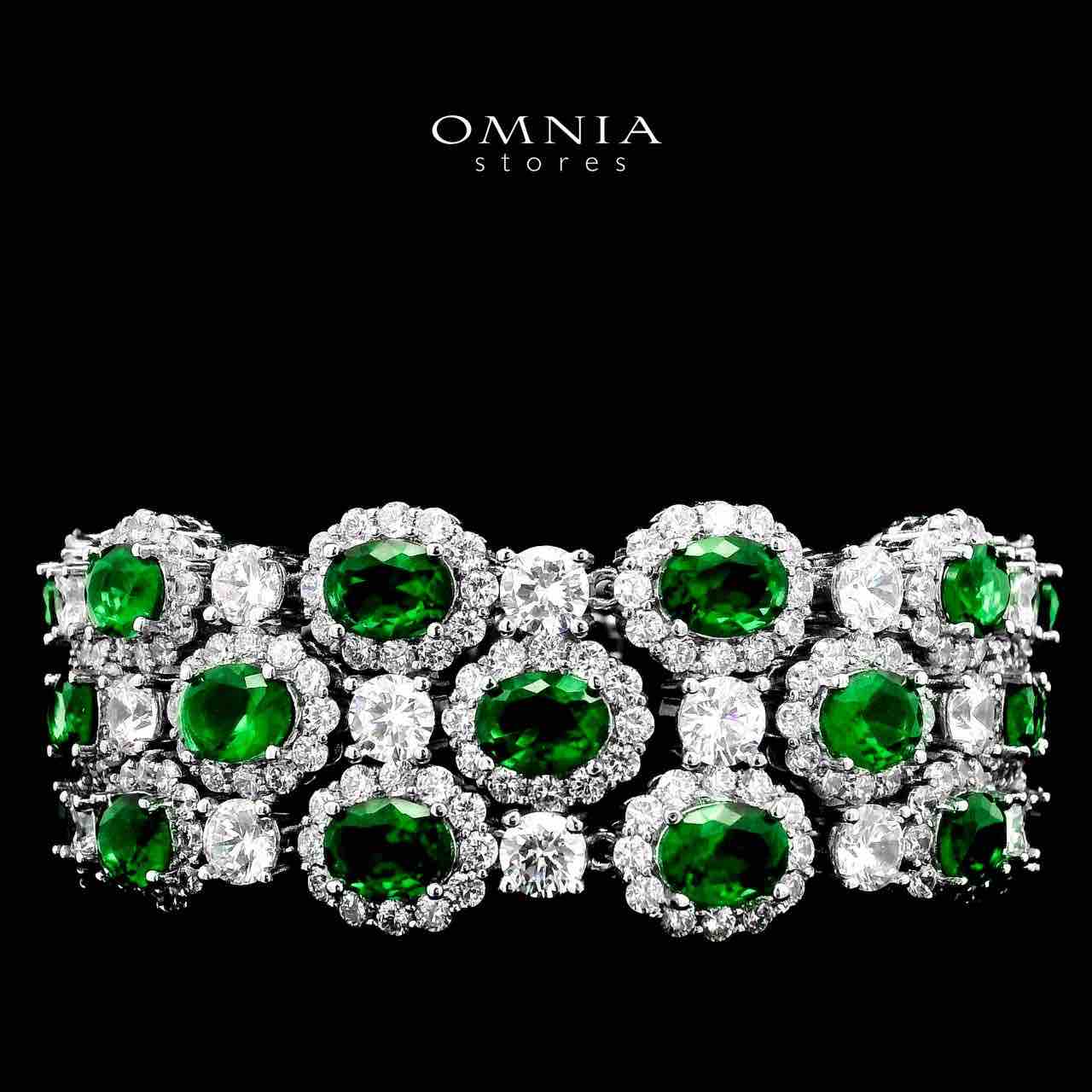 Omnia Fairuz Green Bracelet Set in High Quality Zircon Stone in Tarnish Resistant Plating - OMNIASTORES KSA