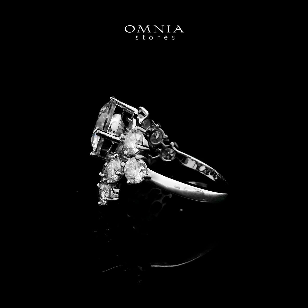 Omnia Fatin White Ring 92.5 Silver Certified in High Quality Moissanite Stone