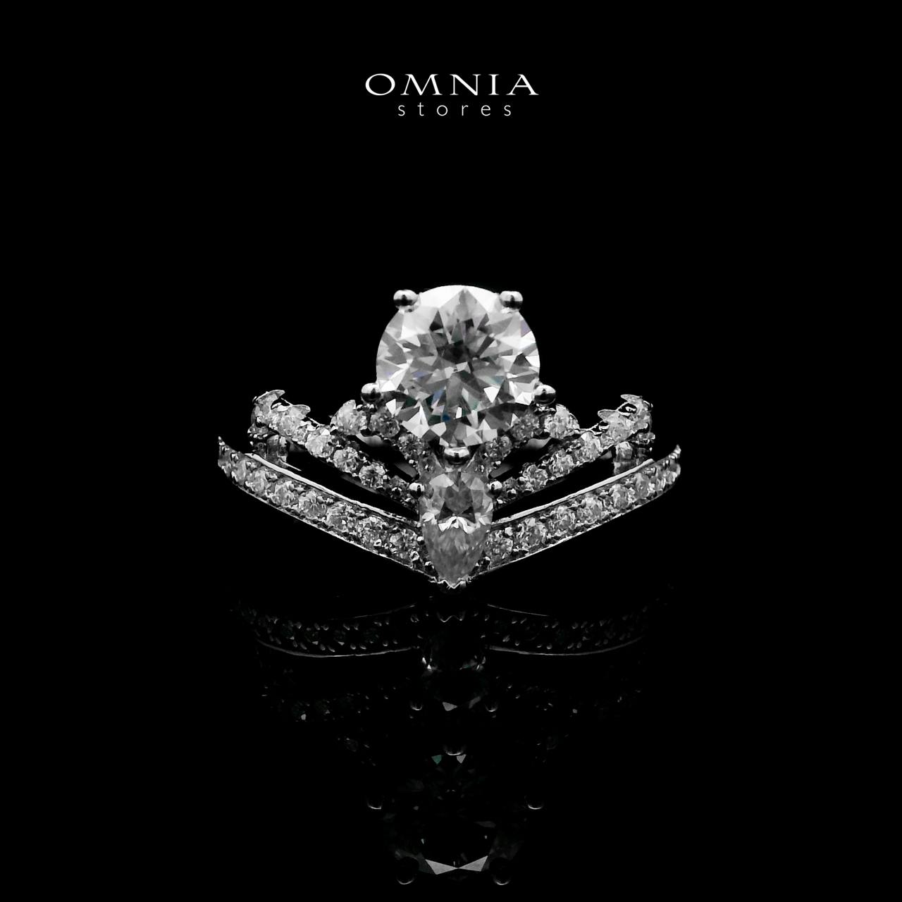 Joumana White Round Cut Ring GRA Certified in High Quality 925 Silver 6.5mm 1ct - OMNIASTORES KSA