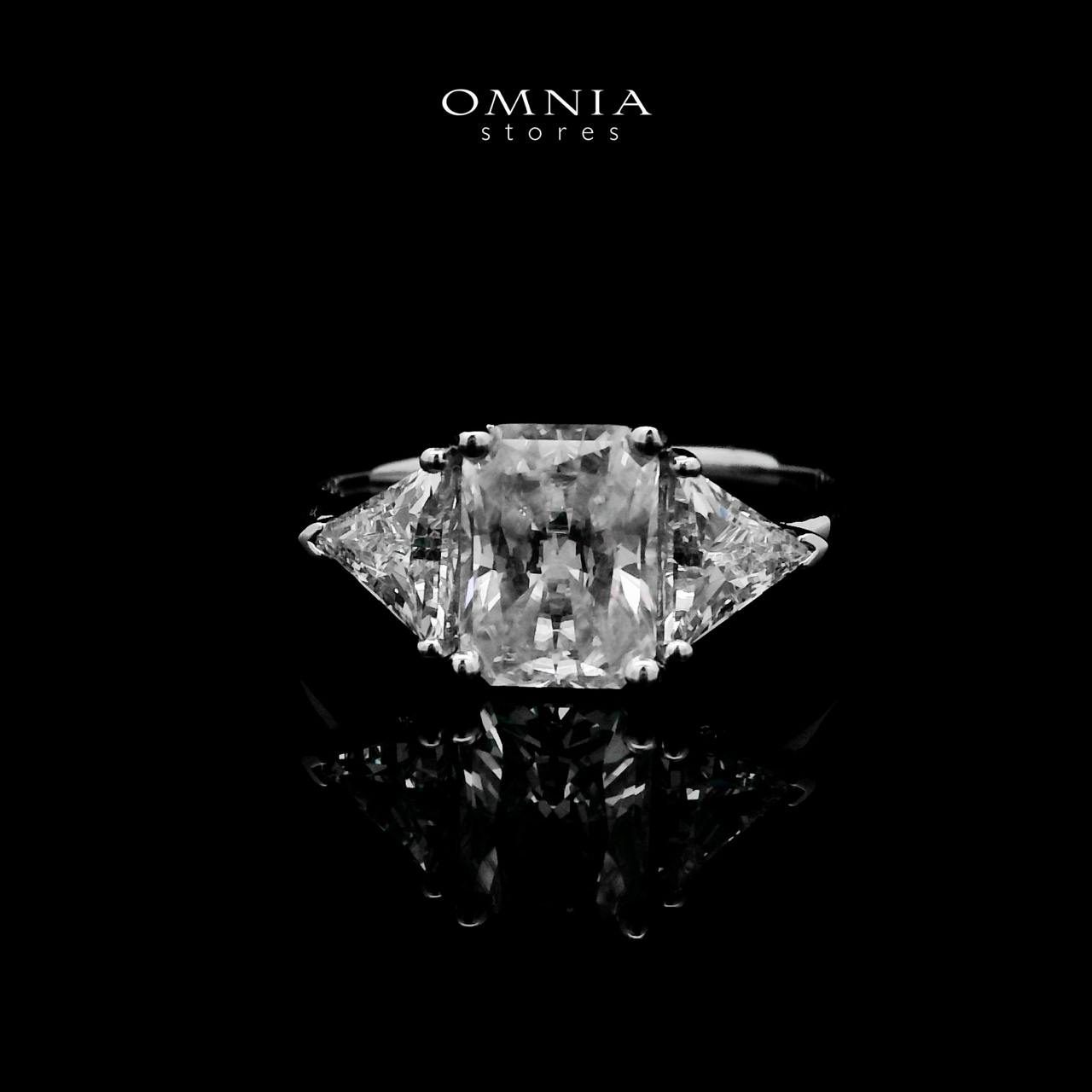 Omnia Ghazal White Ring 92.5 Silver Certified in High Quality Moissanite Stone