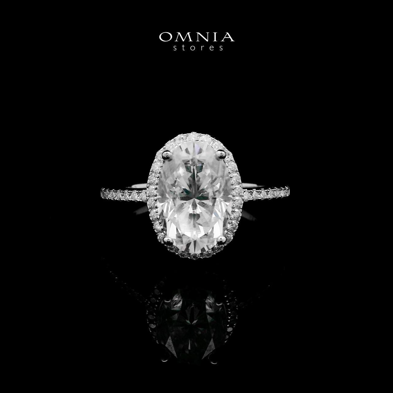 Omnia Hafsah White Ring 92.5 Silver Certified in High Quality Moissanite Stone