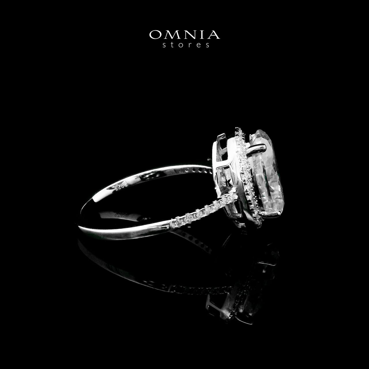 Omnia Hafsah White Ring 92.5 Silver Certified in High Quality Moissanite Stone