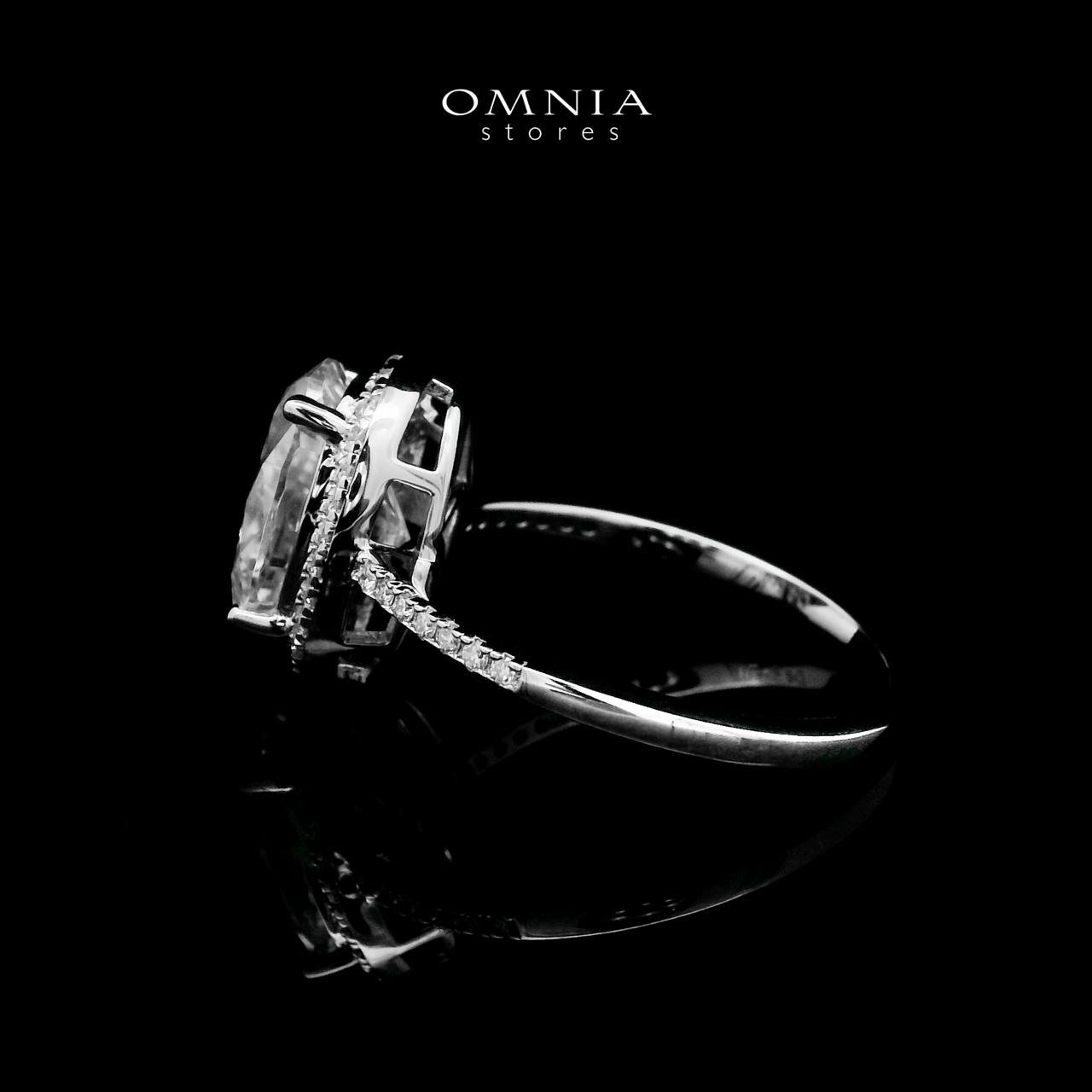 Omnia Hafsah White Ring 92.5 Silver Certified in High Quality Moissanite Stone