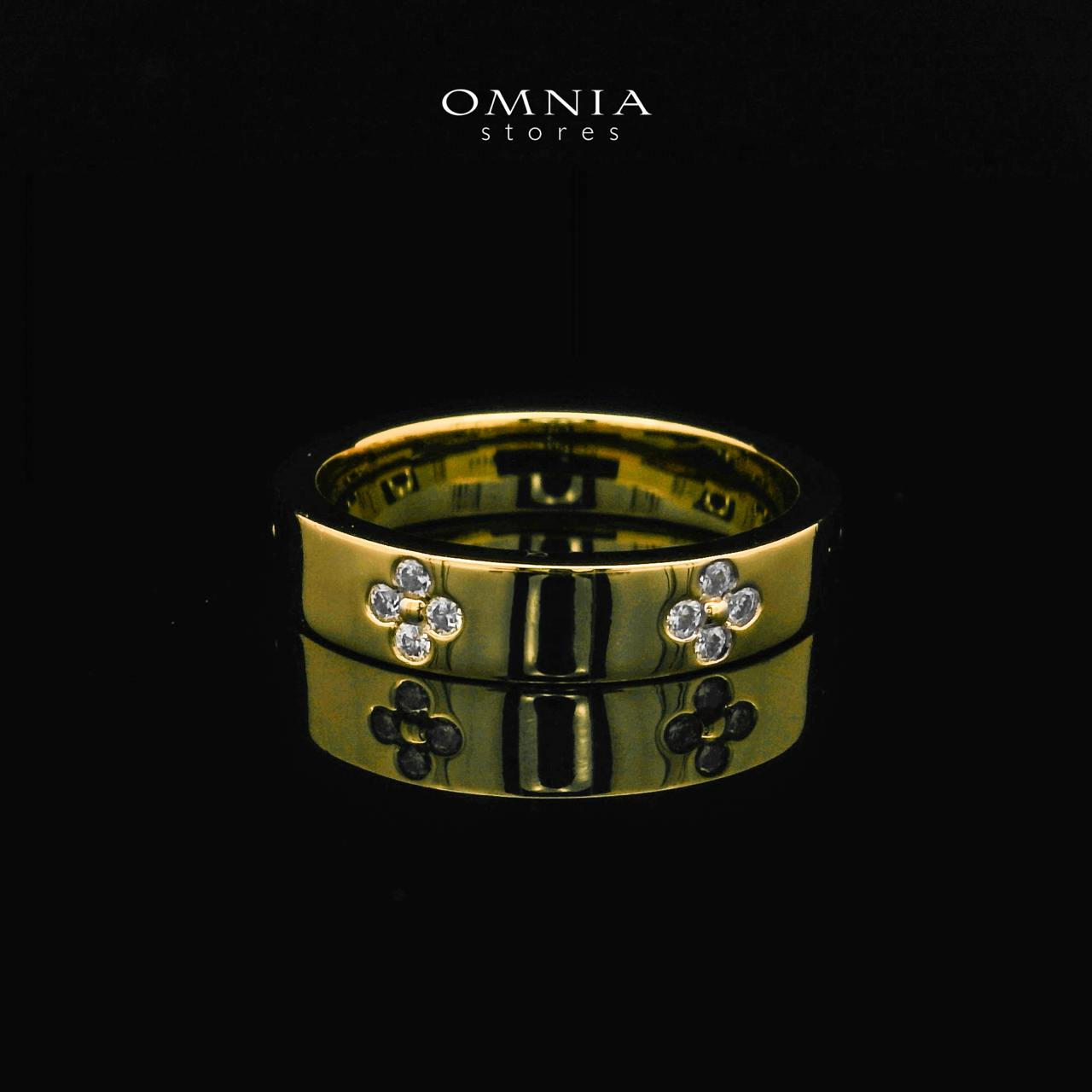 Omnia Hasna White Golden Ring 92.5 Silver Certified in High Quality Moissanite Stone