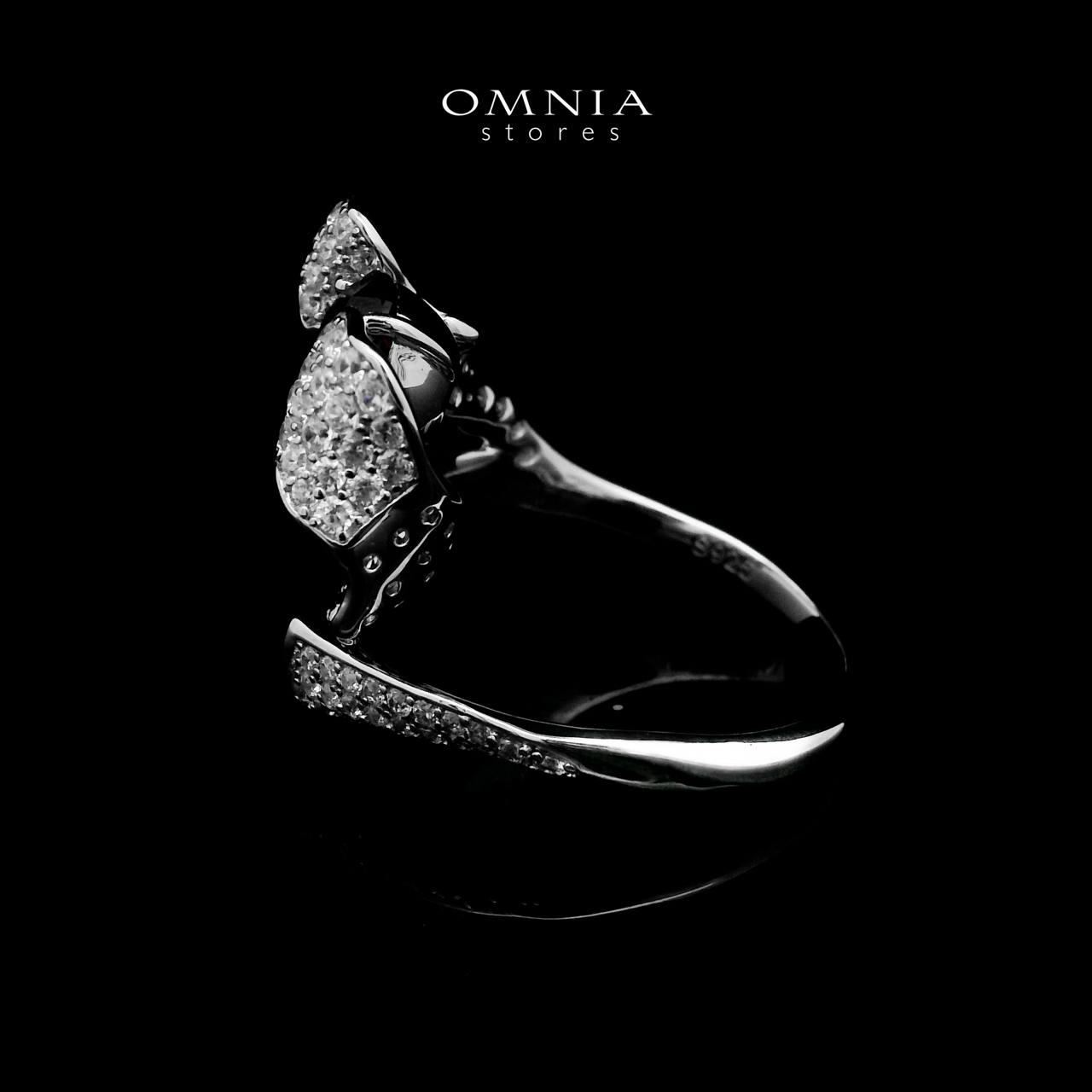 Omnia Jameela Red Ring 92.5 Silver Certified in High Quality Lab Grown Ruby Stone
