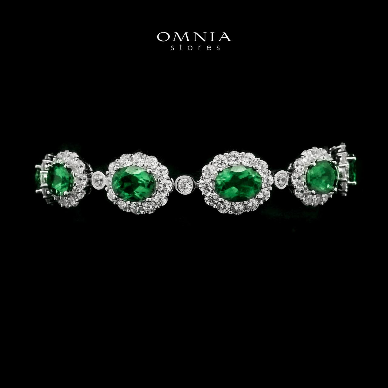 Omnia Mahasin Green Bracelet 925 Silver Certified in High Quality Lab-Grown Emerald Stone - OMNIASTORES UAE