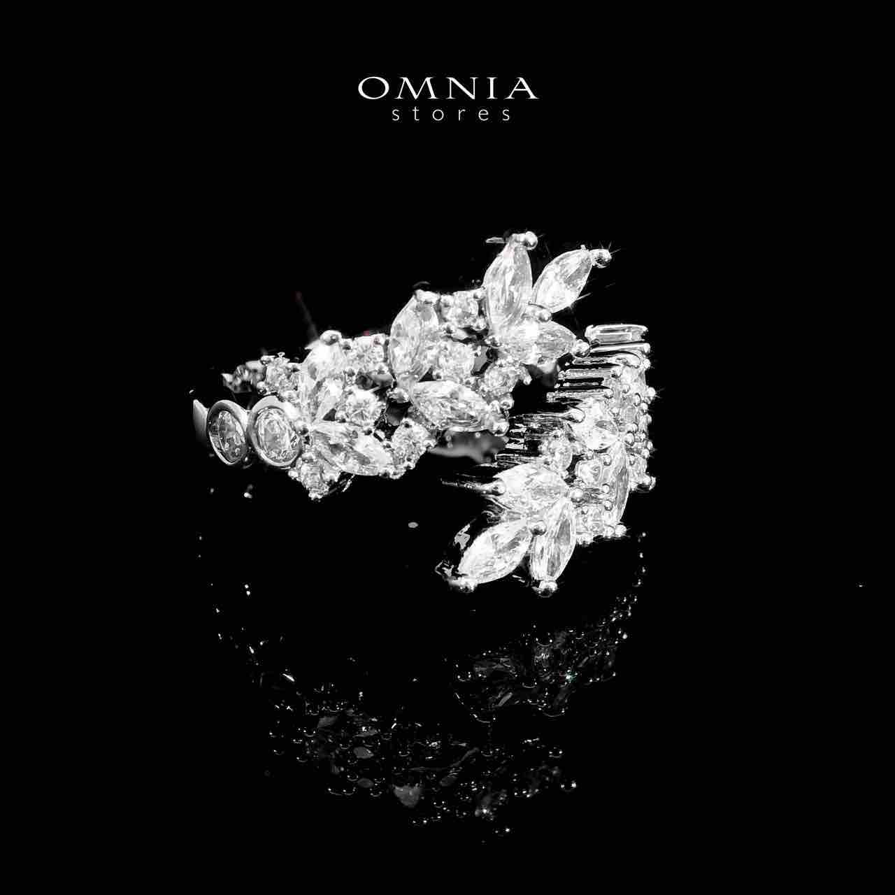 Omnia Nidaa White Bridal Full Set Accessories in High Quality Zircon Stone Rhodium Plated - OMNIASTORES UAE