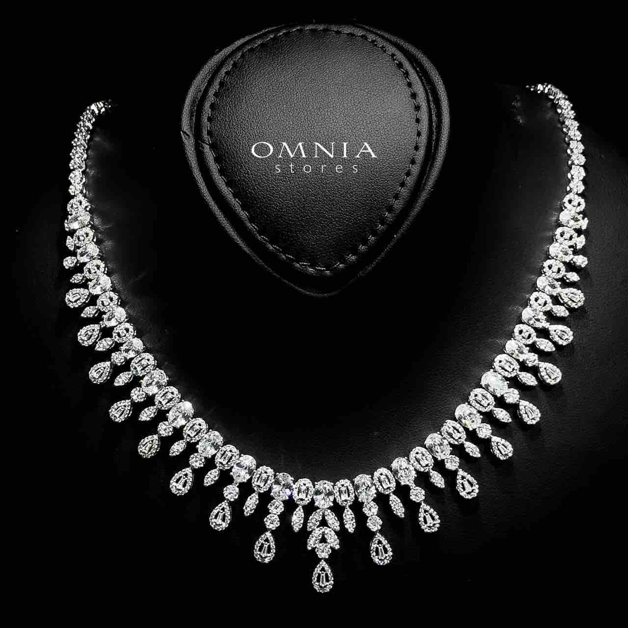 Omnia Nihal White Bridal Full Set in 925 Silver High Quality Simulated Diamonds