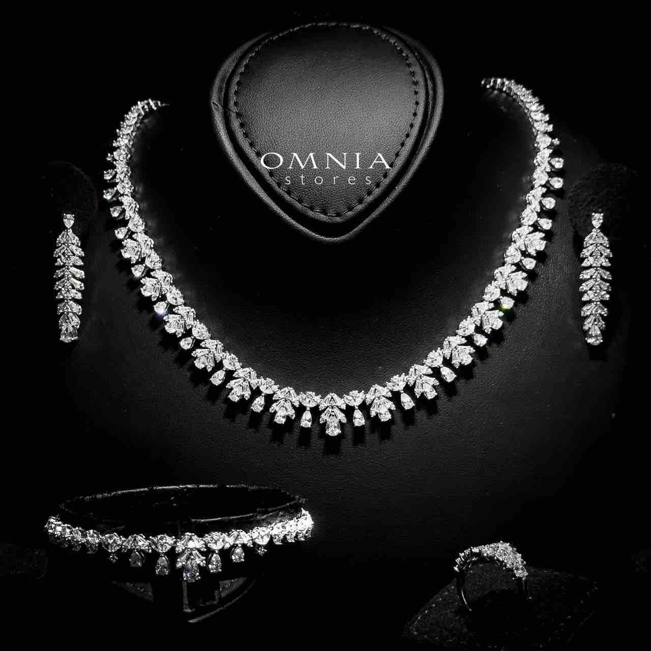 Omnia Omayra White Bridal Full Set in 925 Silver High Quality Simulated Diamonds - OMNIASTORES UAE