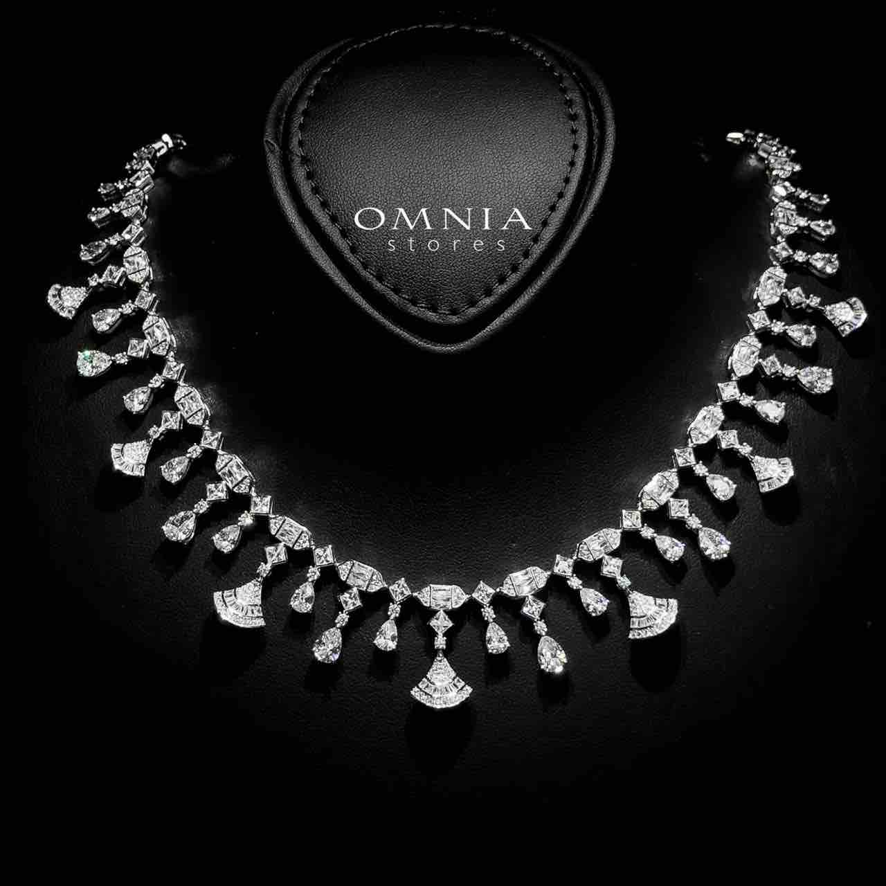 Omnia Raihana White Bridal Full Set in 925 Silver High Quality Simulated Diamonds