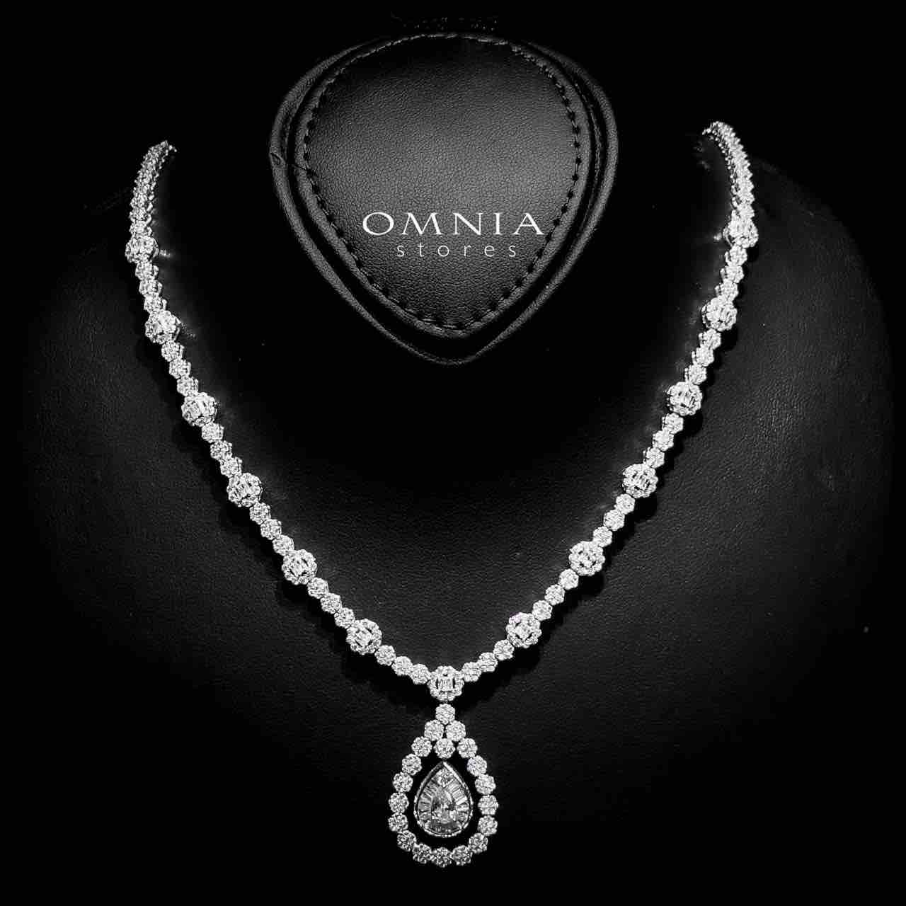 Omnia Sabeen White Bridal Full Set in 925 Silver High Quality Simulated Diamonds