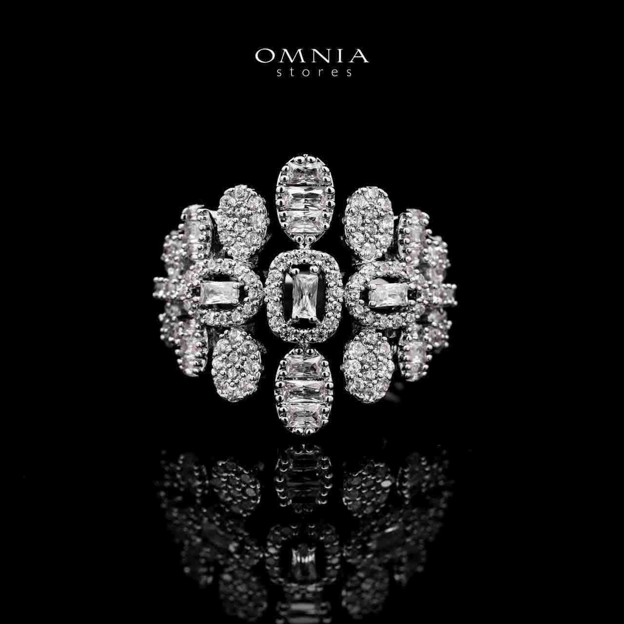 Omnia Leen White Luxury Bridal Full Set in High Quality Zircon Stone Rhodium Plated - OMNIASTORES KSA