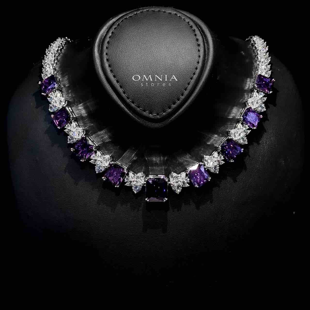 Omnia Amelia Purple Bridal Full Set in High Quality Simulated Diamonds