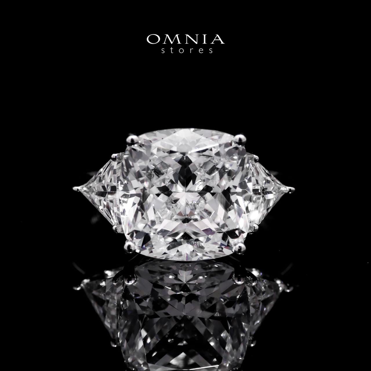 Hanem White Ring in 925 Silver with High-Quality Simulated Diamonds