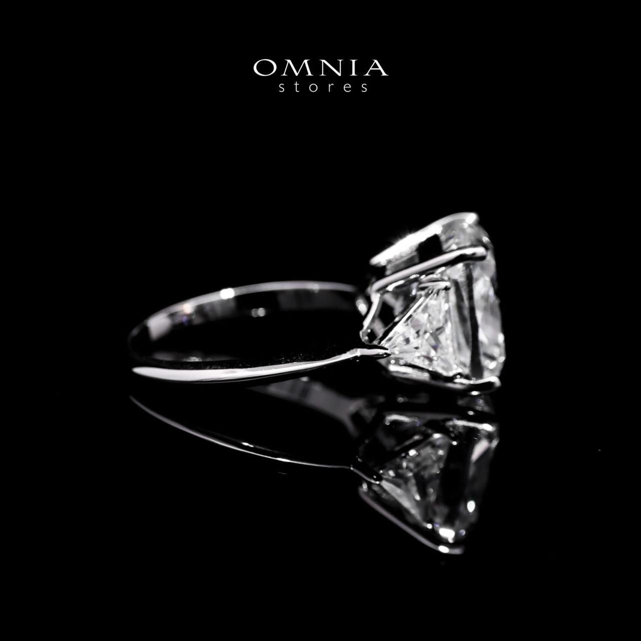 Hanem White Ring in 925 Silver with High-Quality Simulated Diamonds