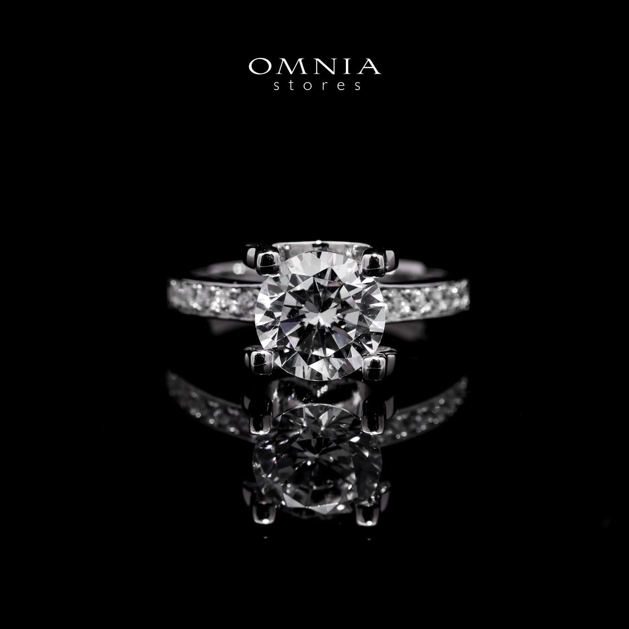 Serina White Ring in 925 Silver with High-Quality Simulated Diamonds