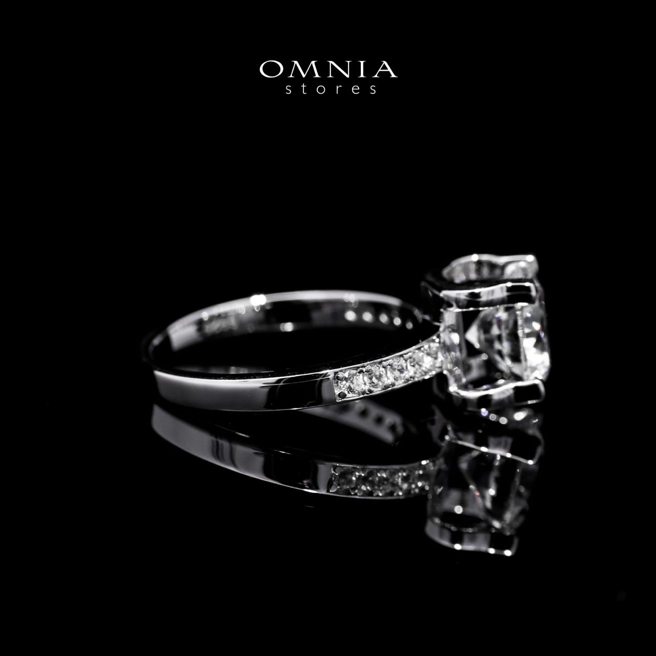 Serina White Ring in 925 Silver with High-Quality Simulated Diamonds