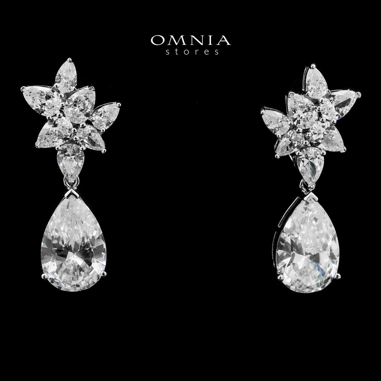 Somaya Drop Earrings In 925 Silver High Quality Simulated Diamonds