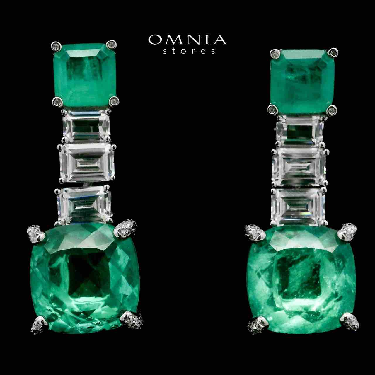 Shaimaa Turquoise Drop Earrings In 925 Silver High Quality Simulated Diamonds