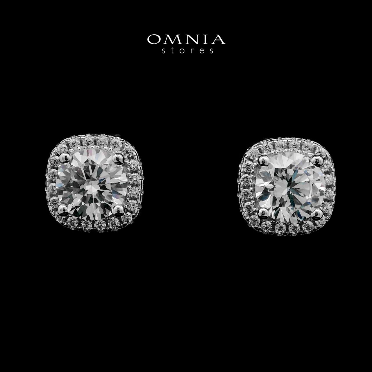 Thuraya Stud Earrings In 925 Silver High Quality Simulated Diamonds