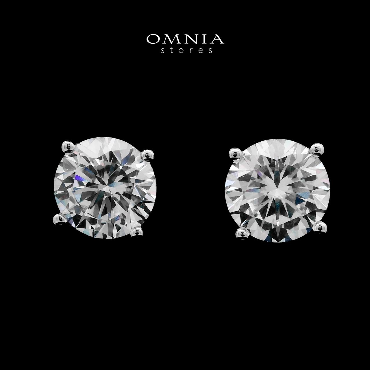 Isolde Silver Stud Earrings In 925 Silver High Quality Simulated Diamonds