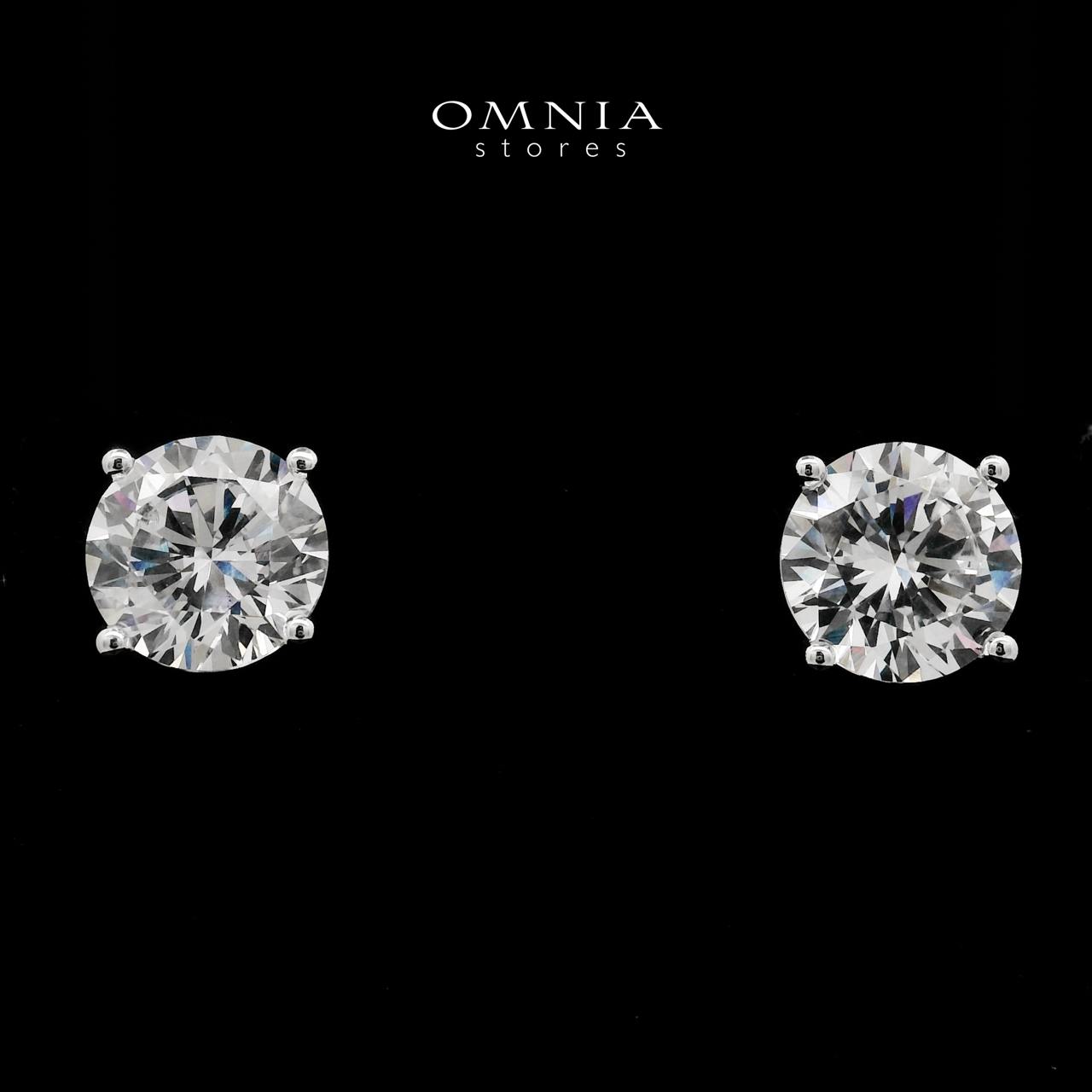 Isolde Silver Stud Earrings In 925 Silver High Quality Simulated Diamonds
