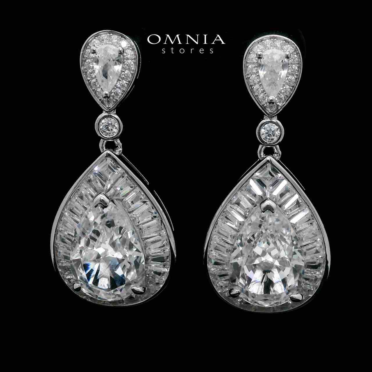 Asma Drop Earrings in 925 Silver High Quality Simulated Diamonds