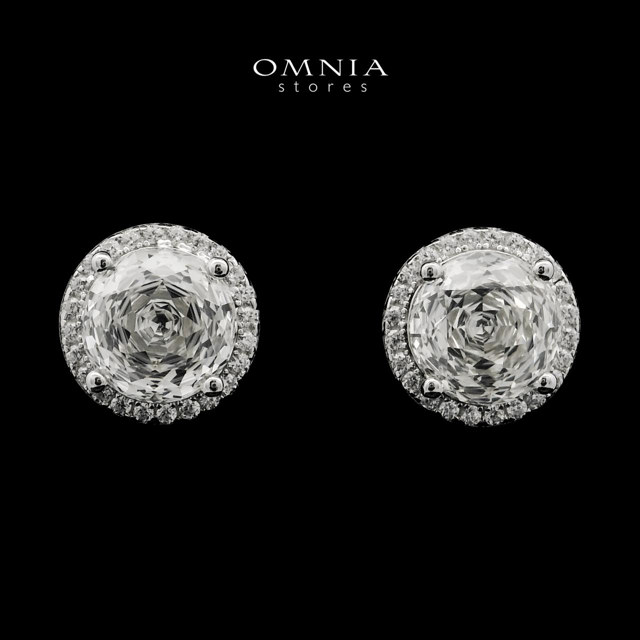 Vayla White Stud Earrings In 925 Silver High Quality Simulated Diamonds