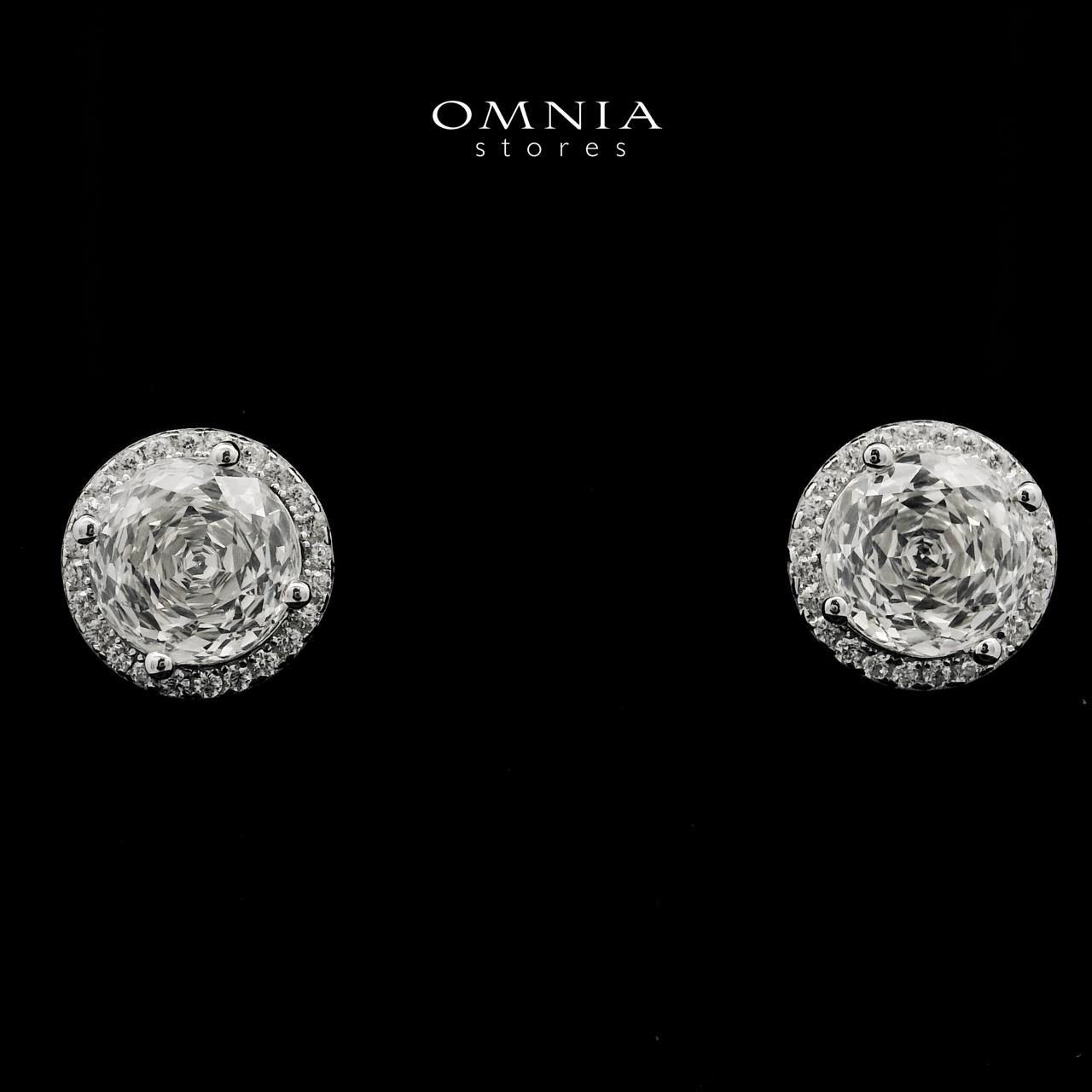 Vayla White Stud Earrings In 925 Silver High Quality Simulated Diamonds