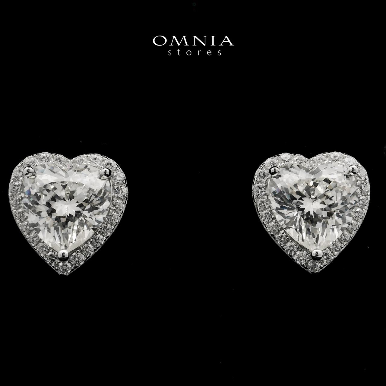 Samiha White Heart Earrings In 925 Silver High Quality Simulated Diamonds - OMNIASTORES UAE