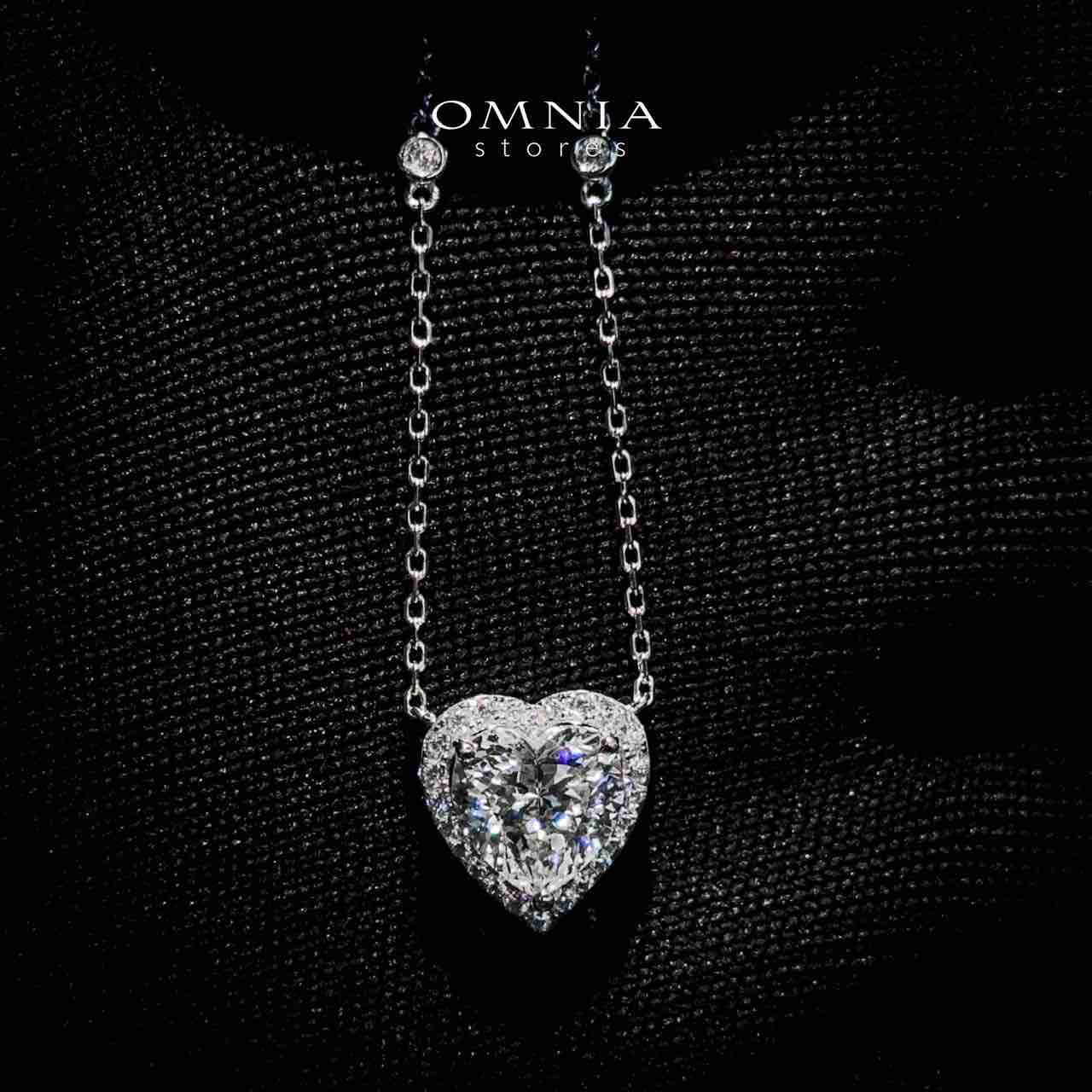 Samiha White Heart Necklace In 925 Silver High Quality Simulated Diamonds - OMNIASTORES UAE