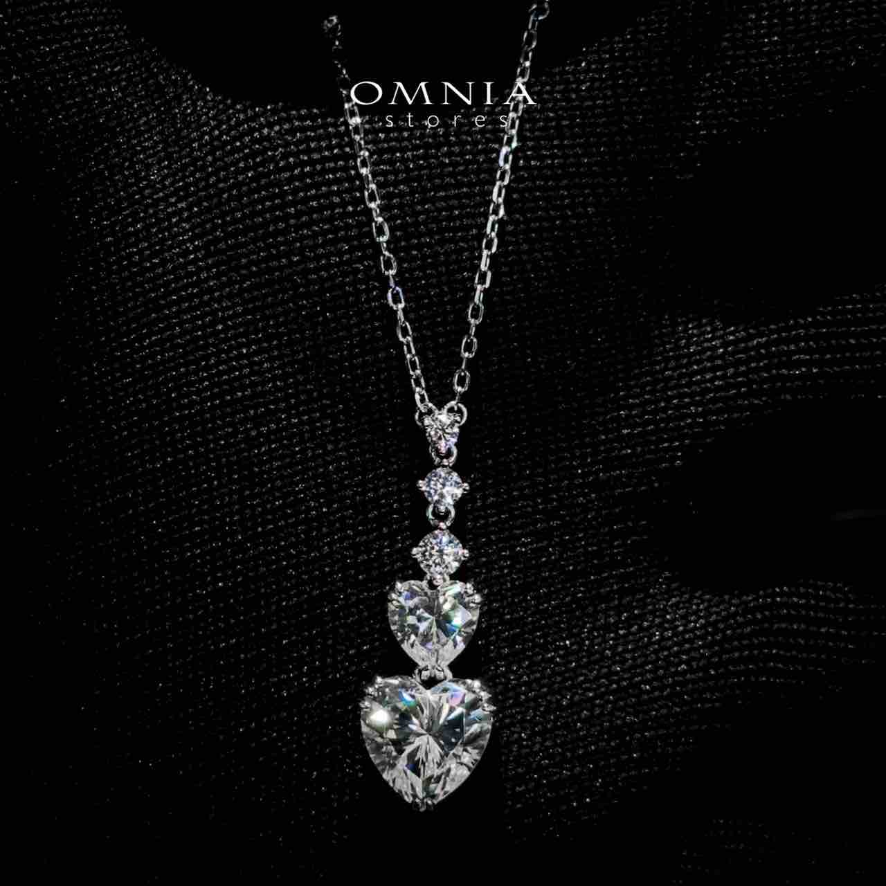 Sura Heart Necklace In 925 Silver High Quality Simulated Diamonds